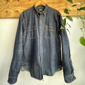 J Crew Selvedge Indigo Denim Shirt